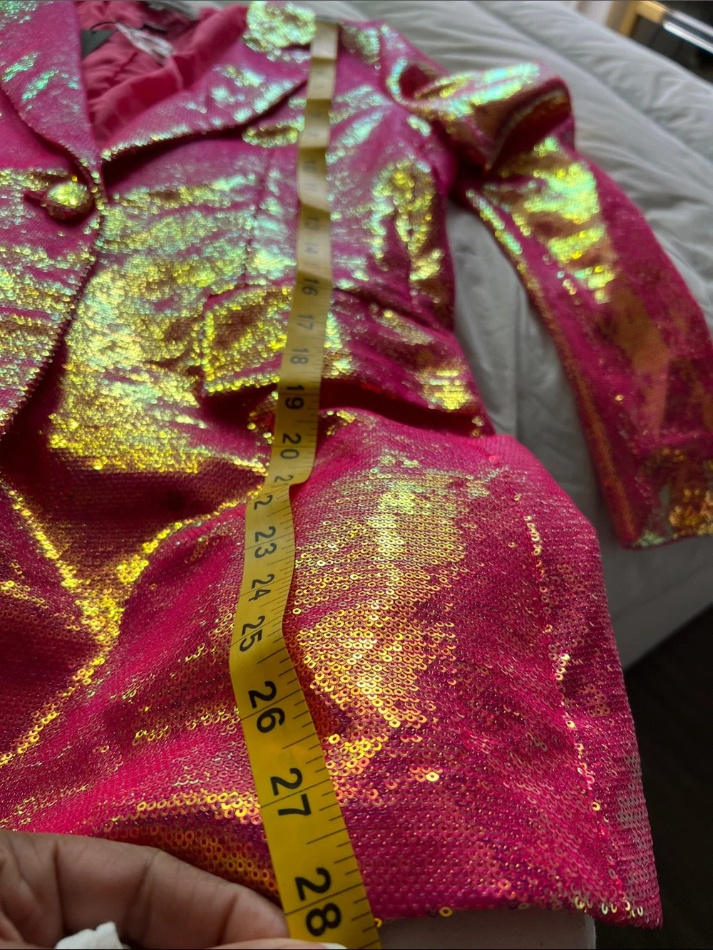 Fashion Nova Pink and Gold Sequin Blazer - Picture 13 of 15